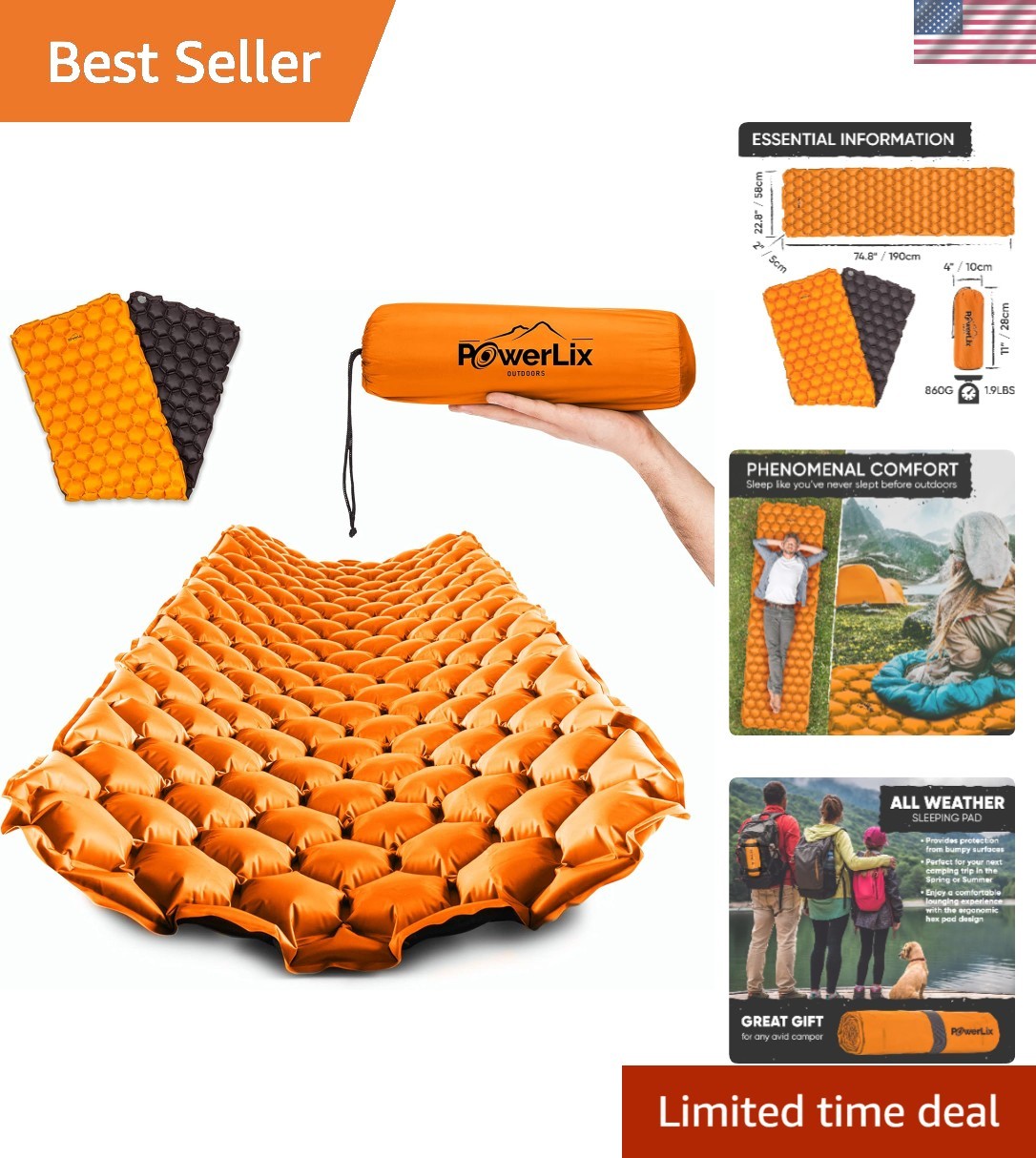 Ultralight Inflatable Camping Sleeping Pad - Camping Mattress for Backpacking...
