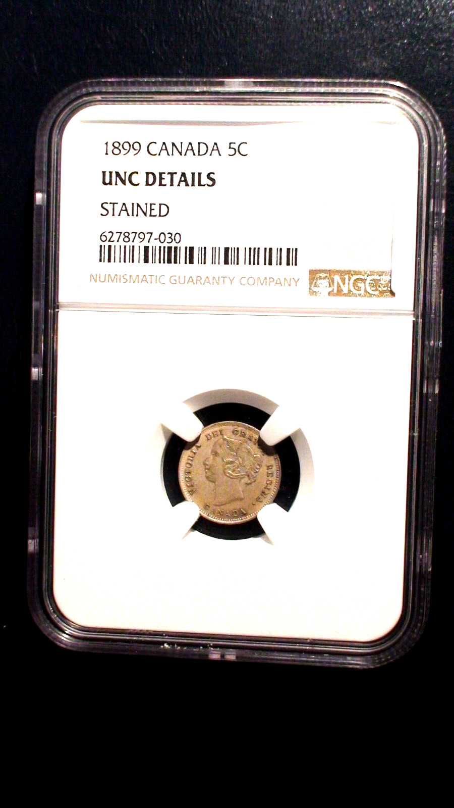 1899 Canada Five Cents NGC UNCIRCULATED 5C Coin PRICED FOR QUICK SALE!