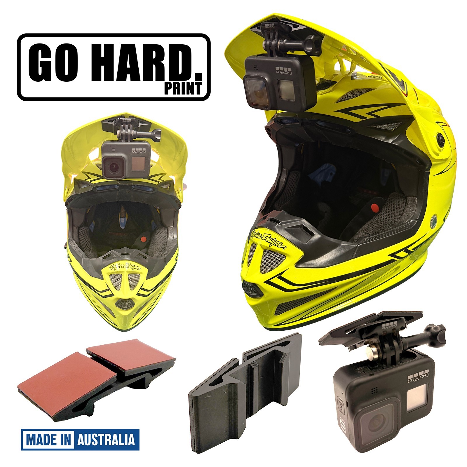 UnderVisor helmet mount for Gopro style and other action cameras