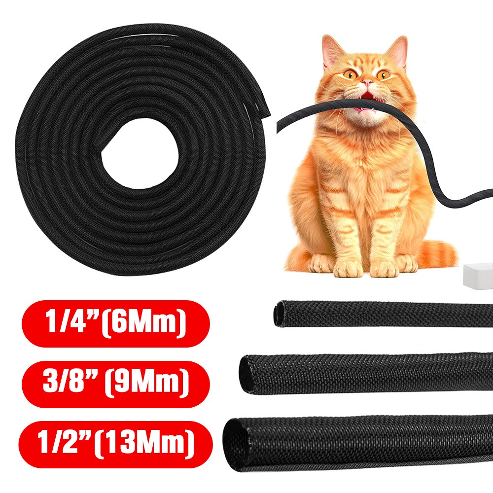5-50 FT Expandable Braided Cable Sleeve Cover Harness Wire Loom Conduit