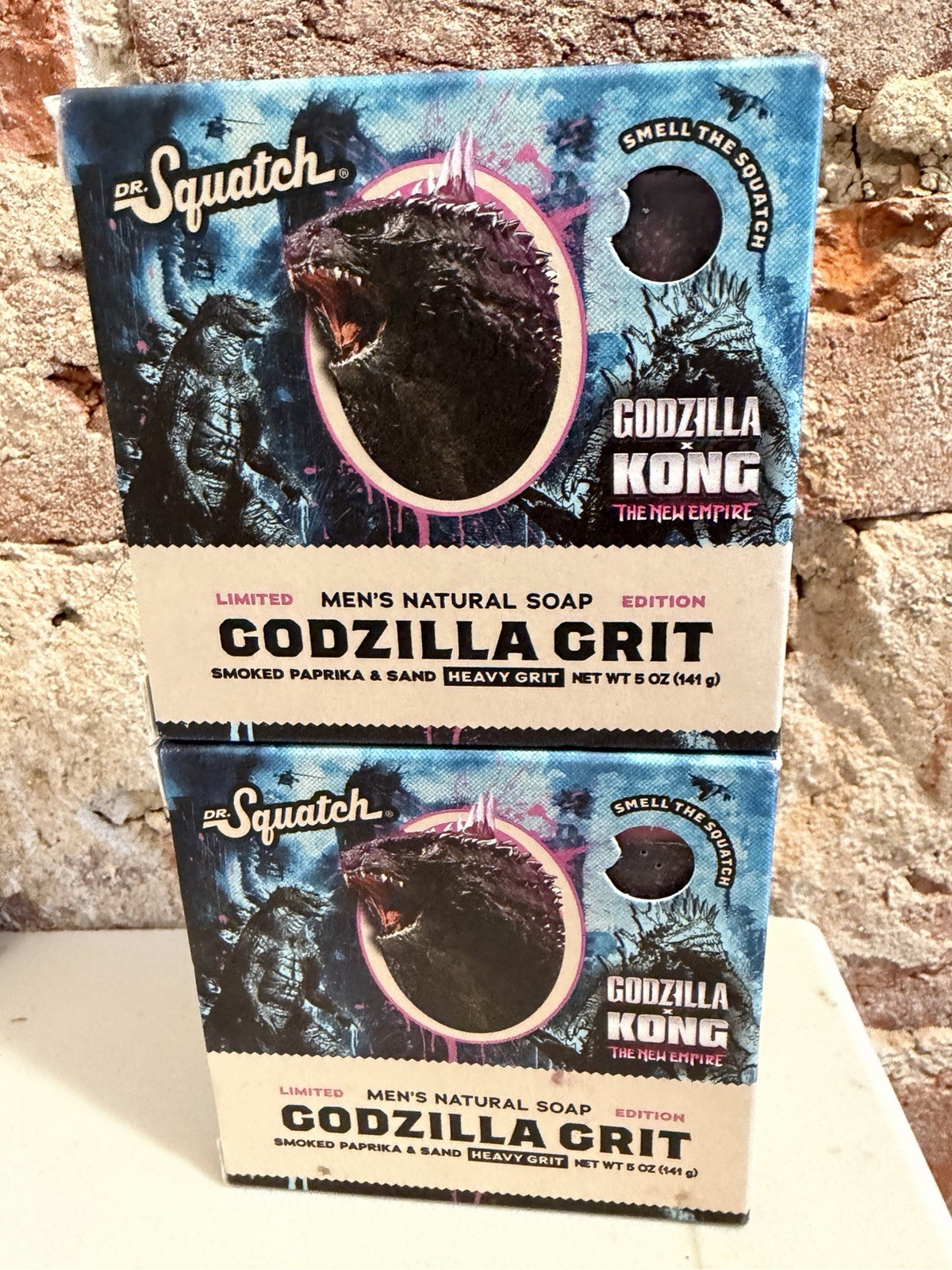 Dr. Squatch Godzilla King Kong Lot Of 2 Bar Soap 5oz Limited Ed Heavy Grit