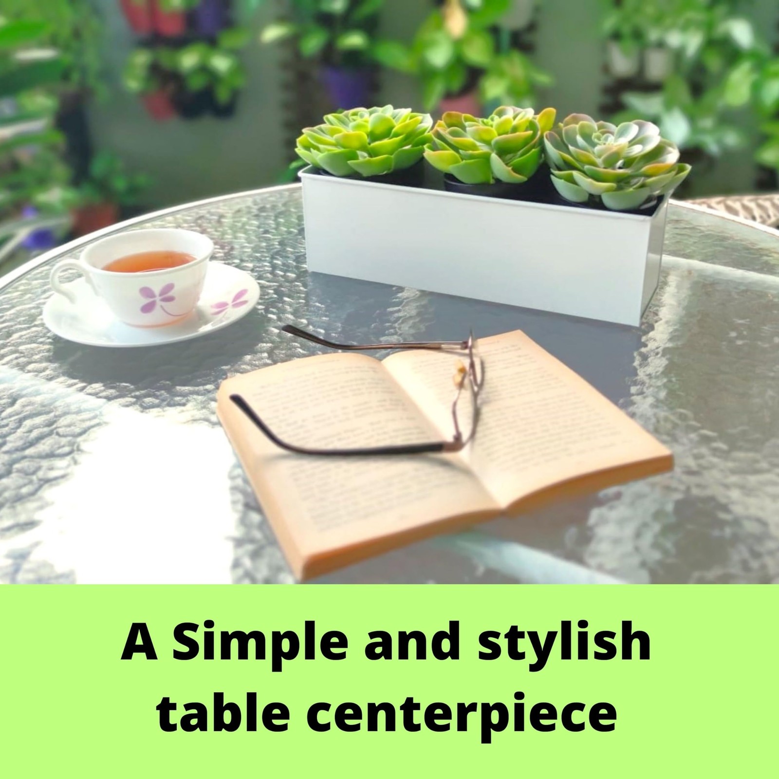 LaLaGreen Wall Planter (16 in, 3 Pack) White Metal Rectangular Succulent
