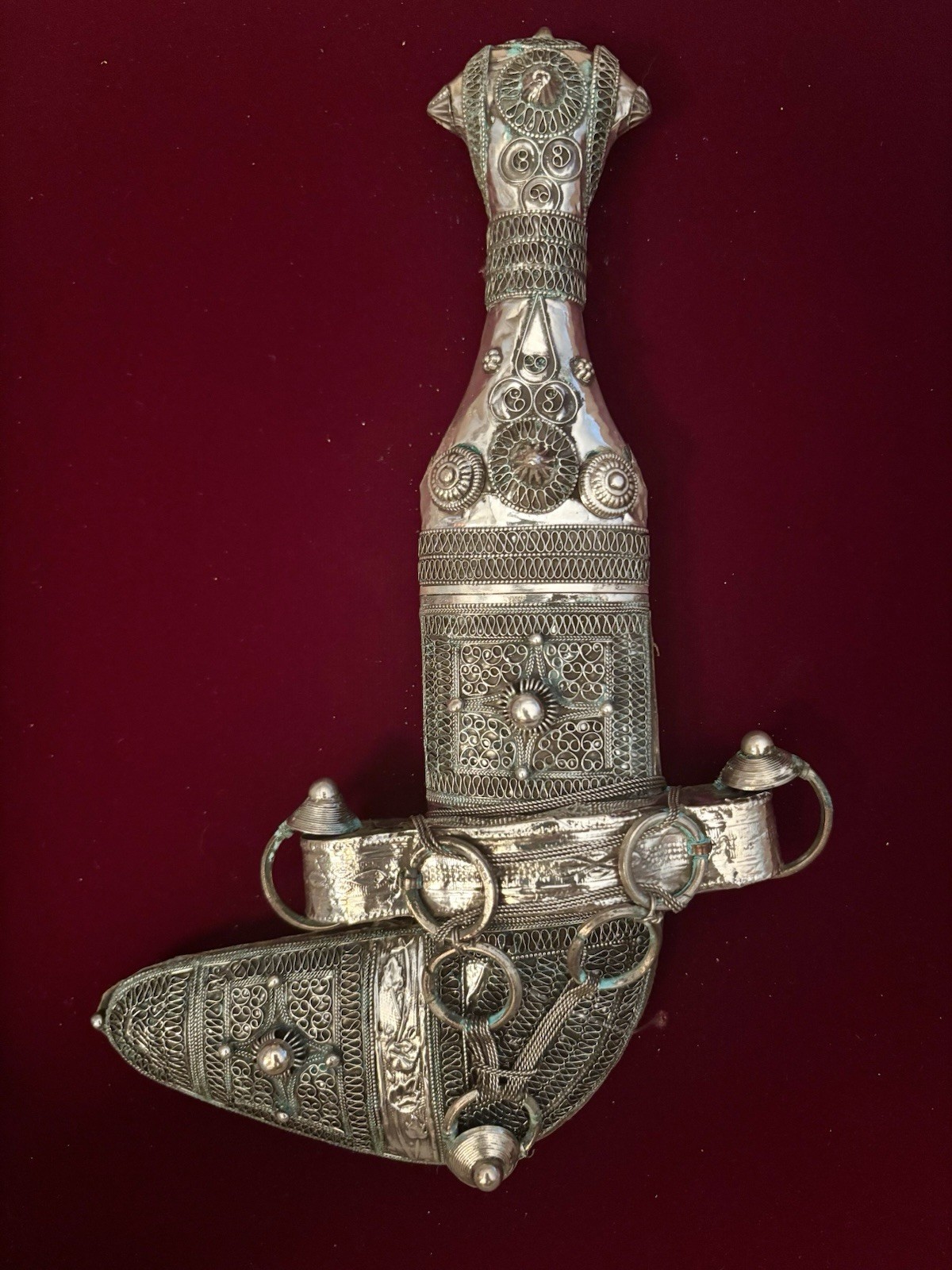 Framed Omani Silver Dagger