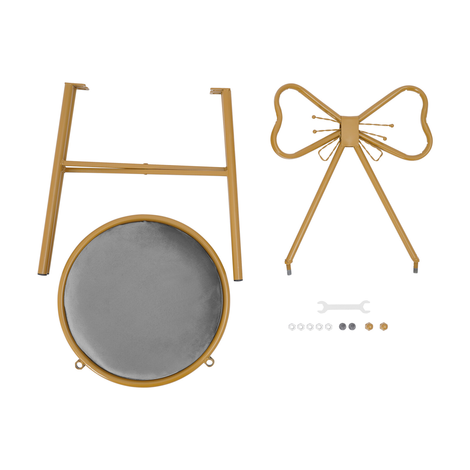 Grey Modern Chair Butterfly-shaped Backrest Chair For Dining Makeup 34*34*80cm