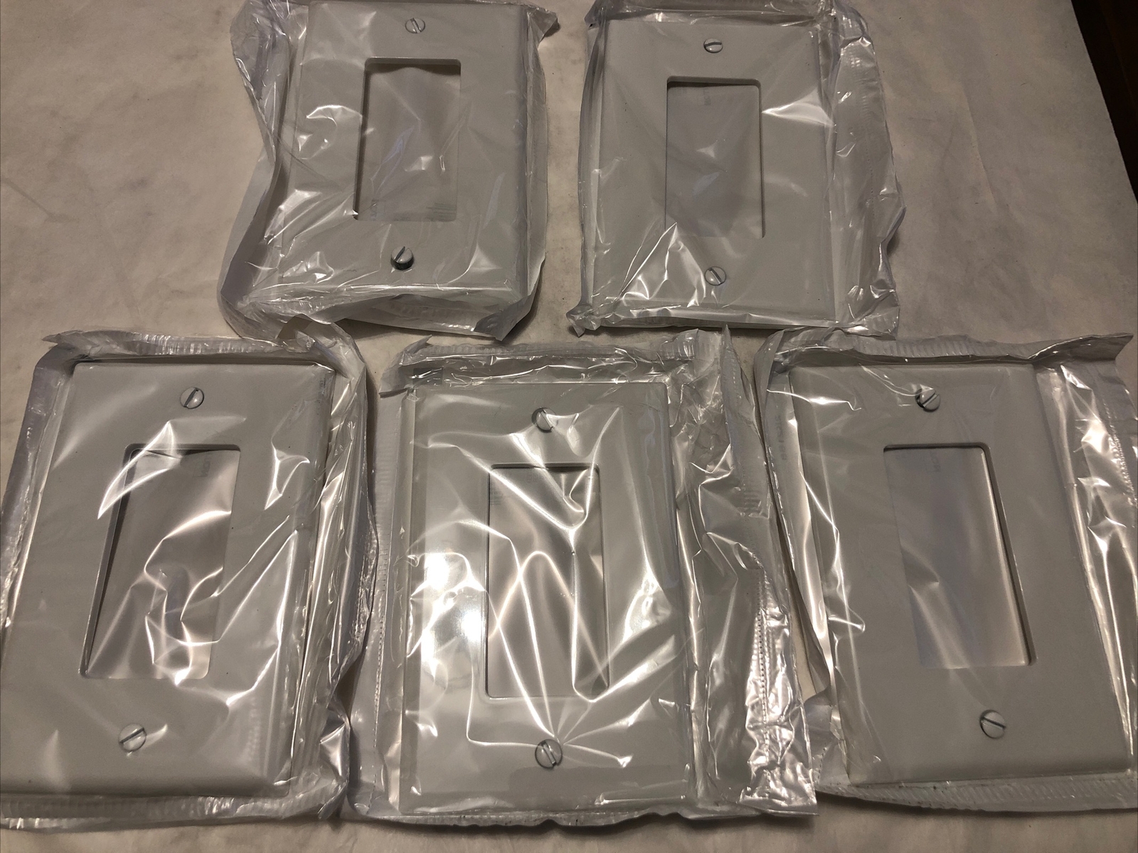 Leviton Decora 1 gang Nylon White Wall Plate Rocker 0PJ26-00W ~ 5 Pack ~ NEW