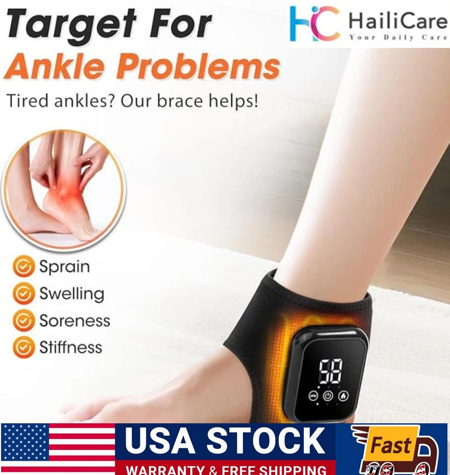 Electric Foot Ankle Massager Pain Relief 3 Modes Vibration Infrared Hot Compress