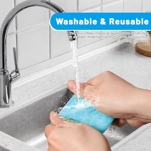Rectangle Windshield Cleaner Tool Kit, Reusable Car Window Cleaner with Green