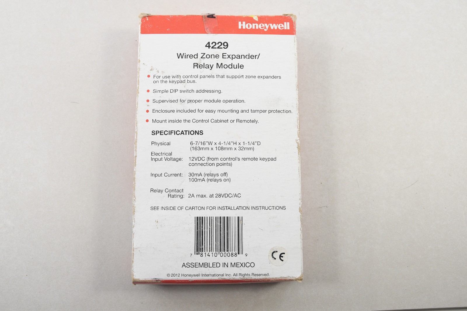 Honeywell 4229 Wired Zone Expander/Relay Module New Open Box