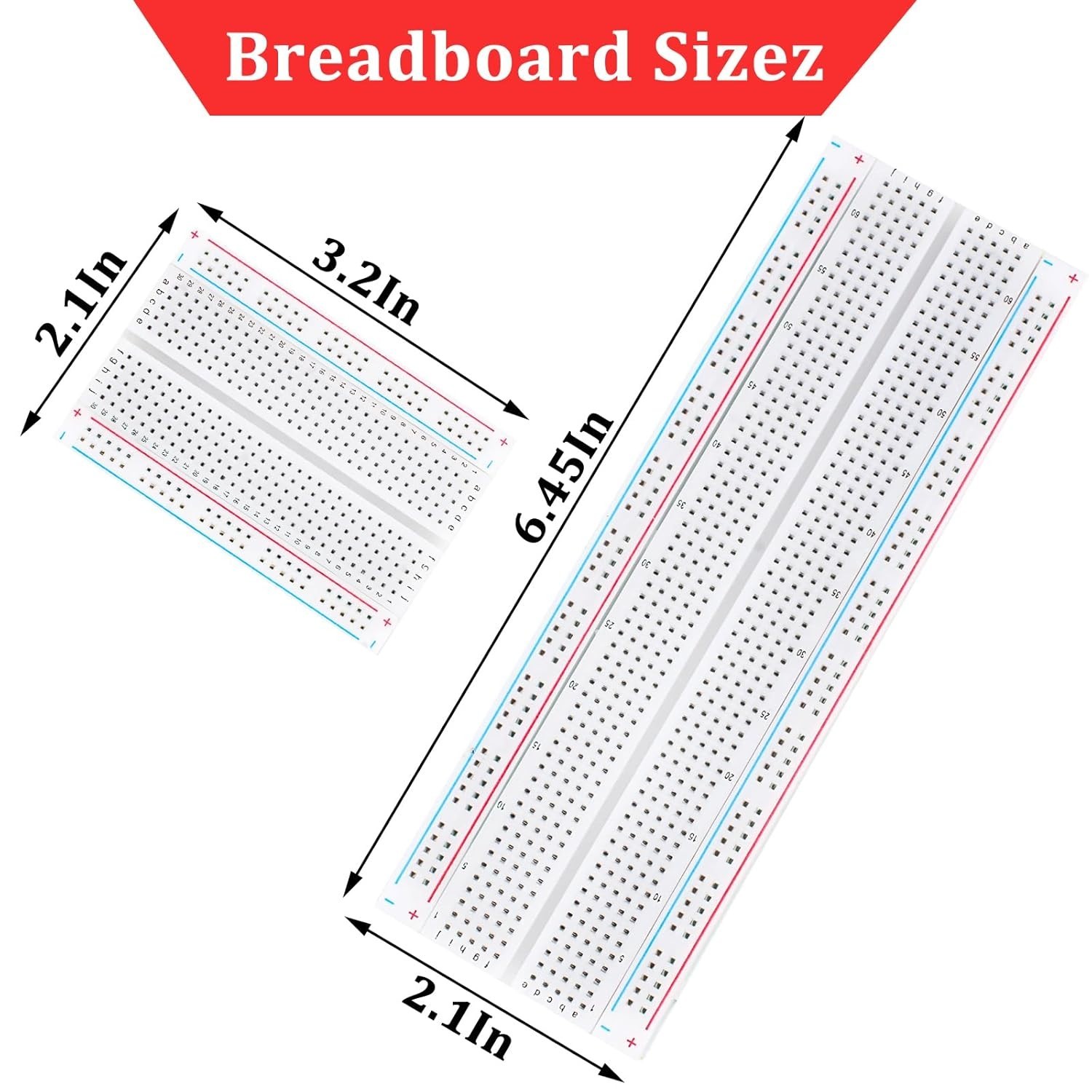 6PCS Breadboard Kit 830 & 400 Point Prototype Boards for Arduino
