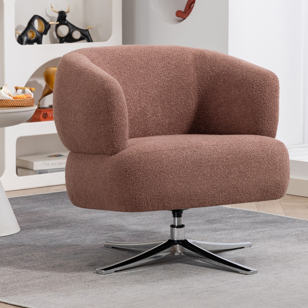 Red Cuddle-Style Leisure Swivel Sofa Chair - for Balconies/Studies/Living Rooms