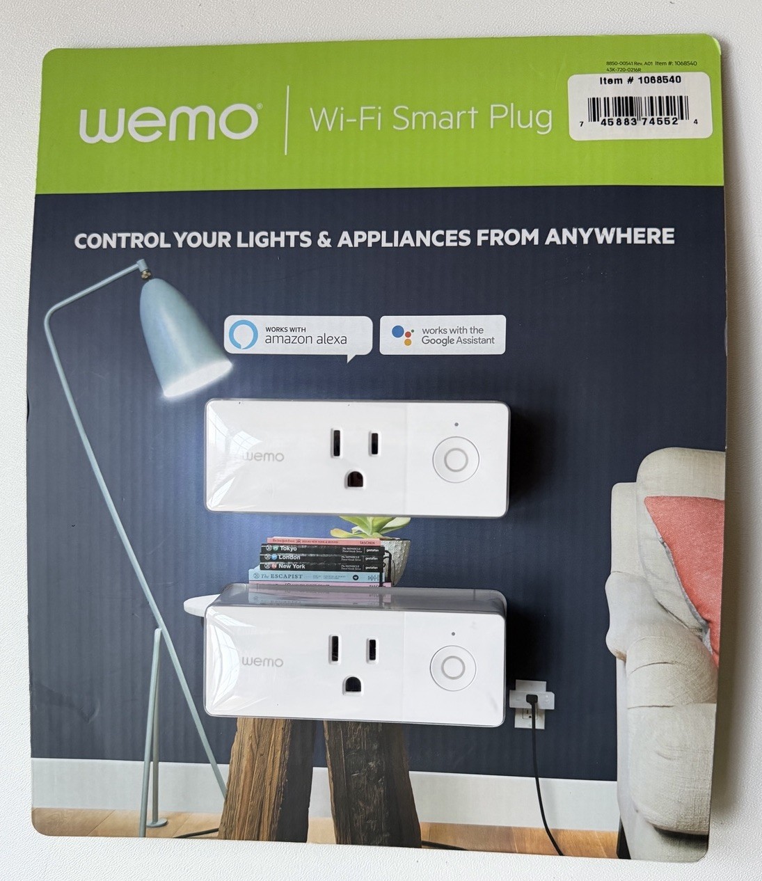 2-Pack Wemo 1068540 Mini Smart Plug Works with Amazon Alexa, Nest & Google
