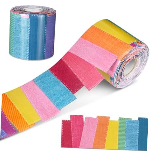 Mooliwe 65 ft Colorful Rainbow Stripe Bulletin Board Border for Classroom |