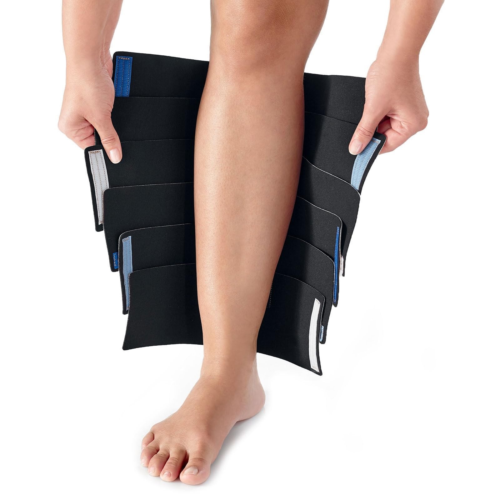 ReadyWrap Calf Compression Sleeve - Adjustable, Breathable Black Large (35 cm)
