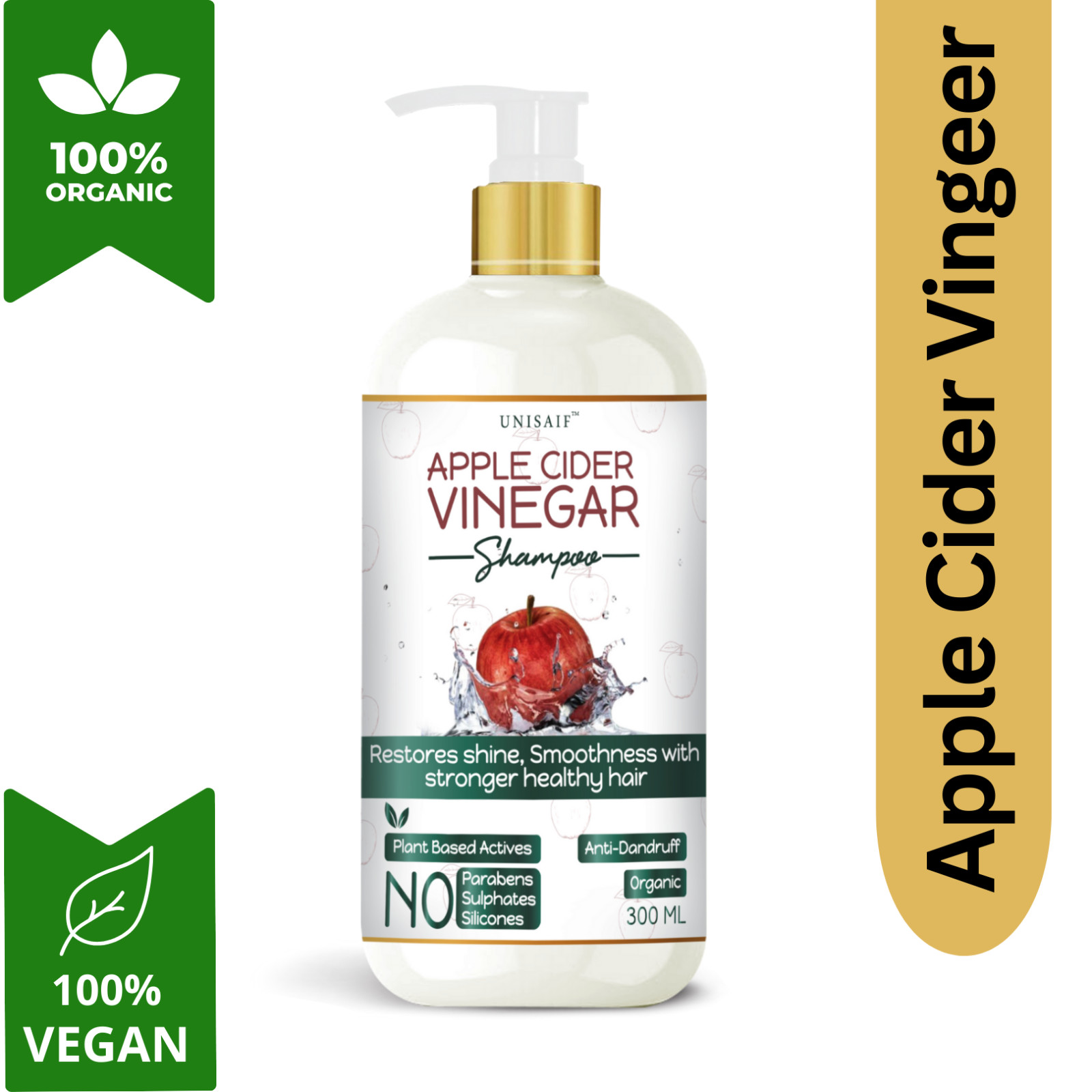 Apple Cider Vinegar Shampoo Anti Dandruff Hair Loss Sulfate Free Shampoo
