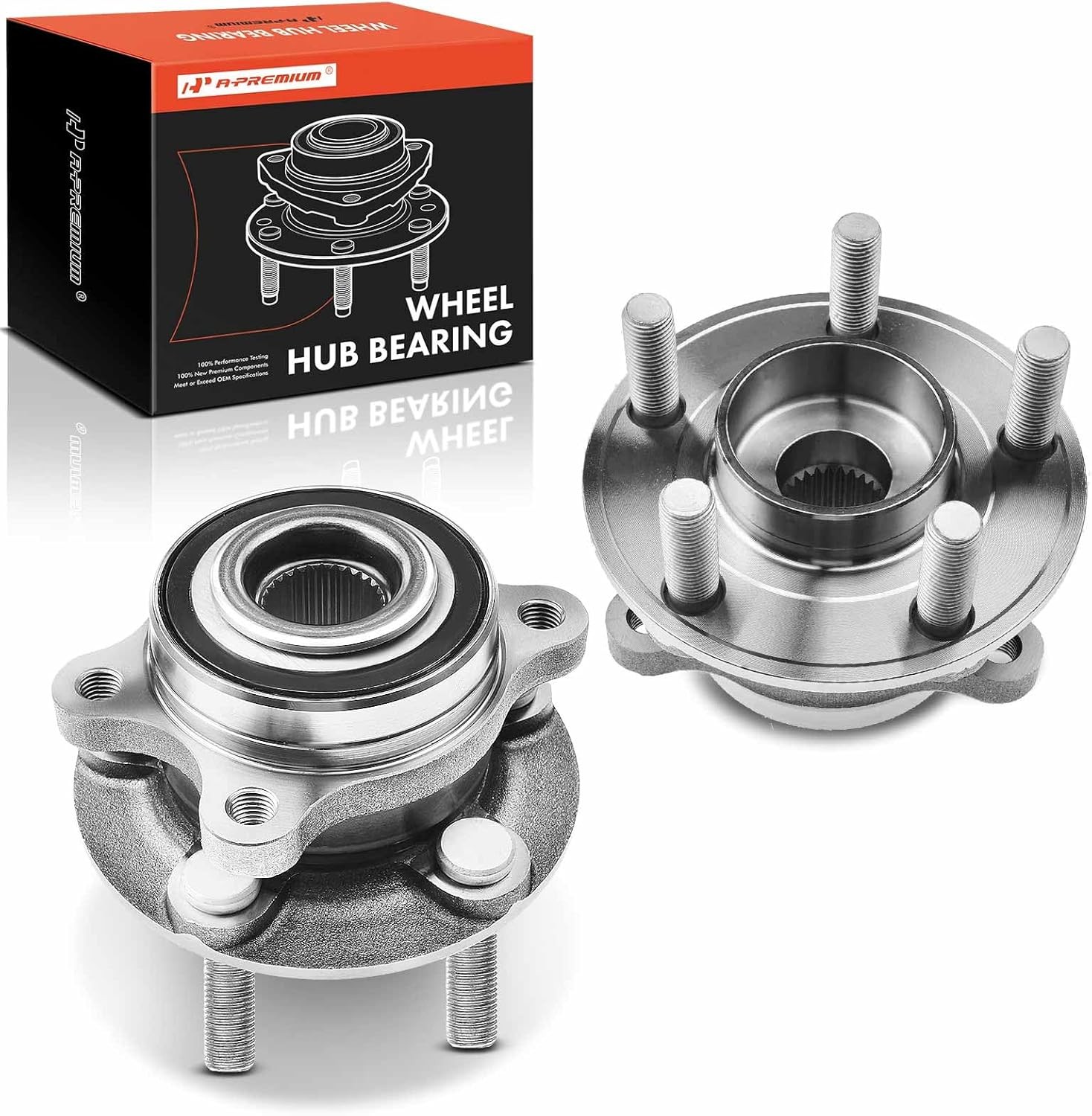2 x Wheel Bearing and Hub Assembly with 5-Lug Compatible with Ford Edge 2015