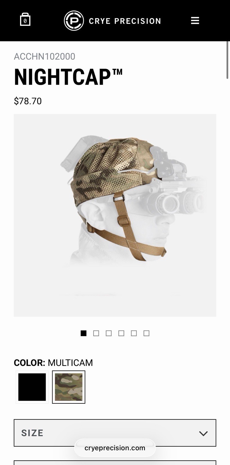 Excellent Crye Precision Nightcap NVG Mount Cap - Multicam - Universal Sizing