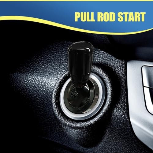 Car Joystick Push Start Button Cover, Cool Metal Automotive Engine One Black