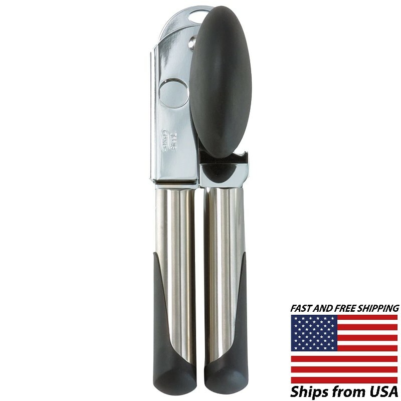 OXO Steel Soft Handled Manual Can Opener - Stainless Steel - With Bottle Opener