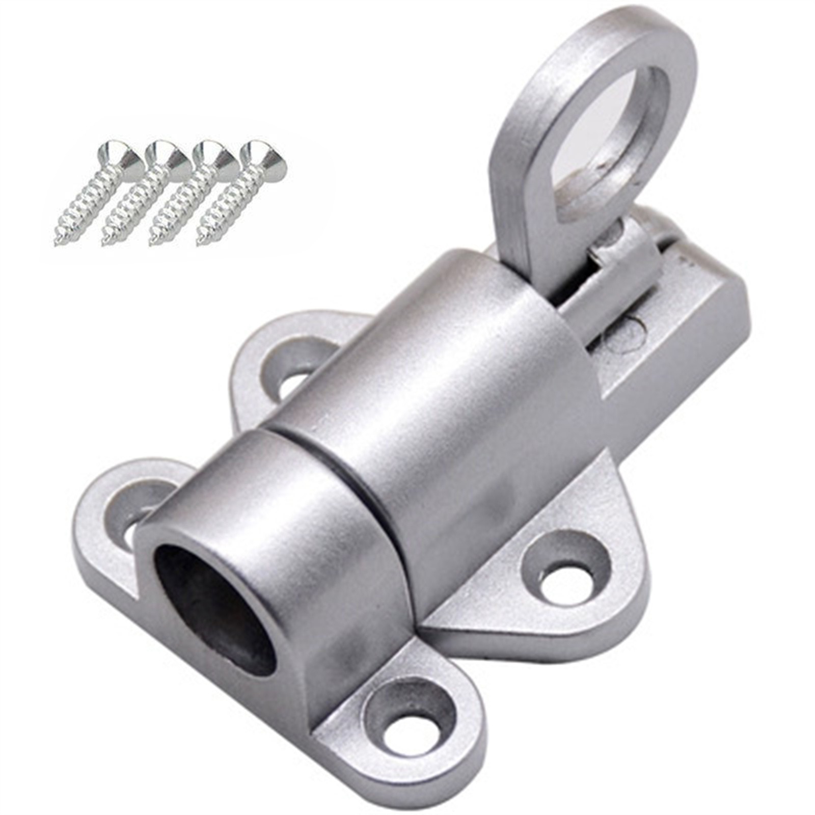 Silver Alloy Security Automatic Window Gate Lock Spring Bounce Door Bolt