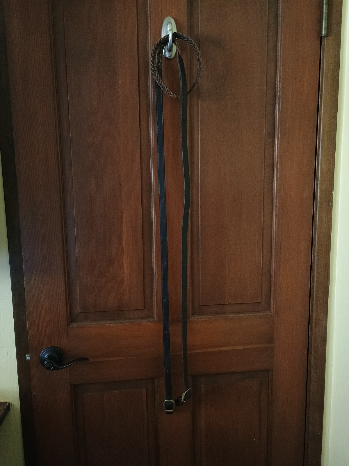 Imus 4-beat Logo Amish Made Brown Leather Reins Brass Fittings 8 ft long