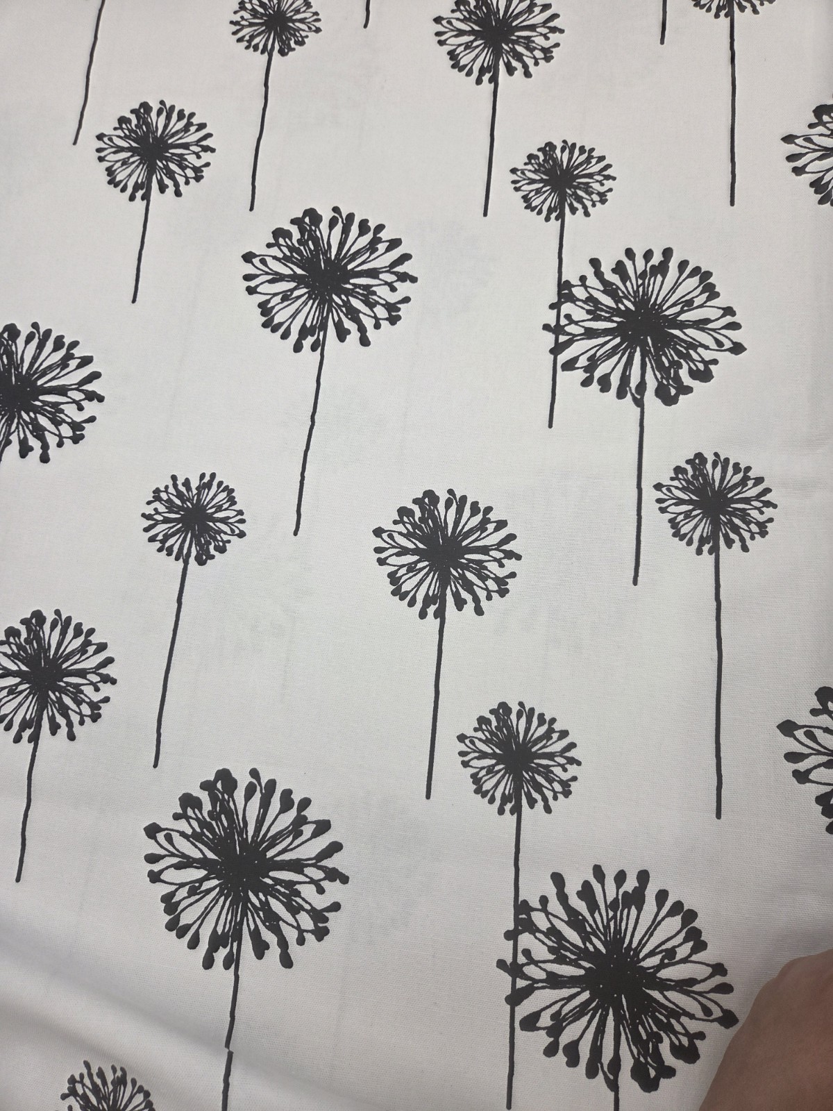 Premier Prints Cotton Dandelion Fabric By The Yard Black/White