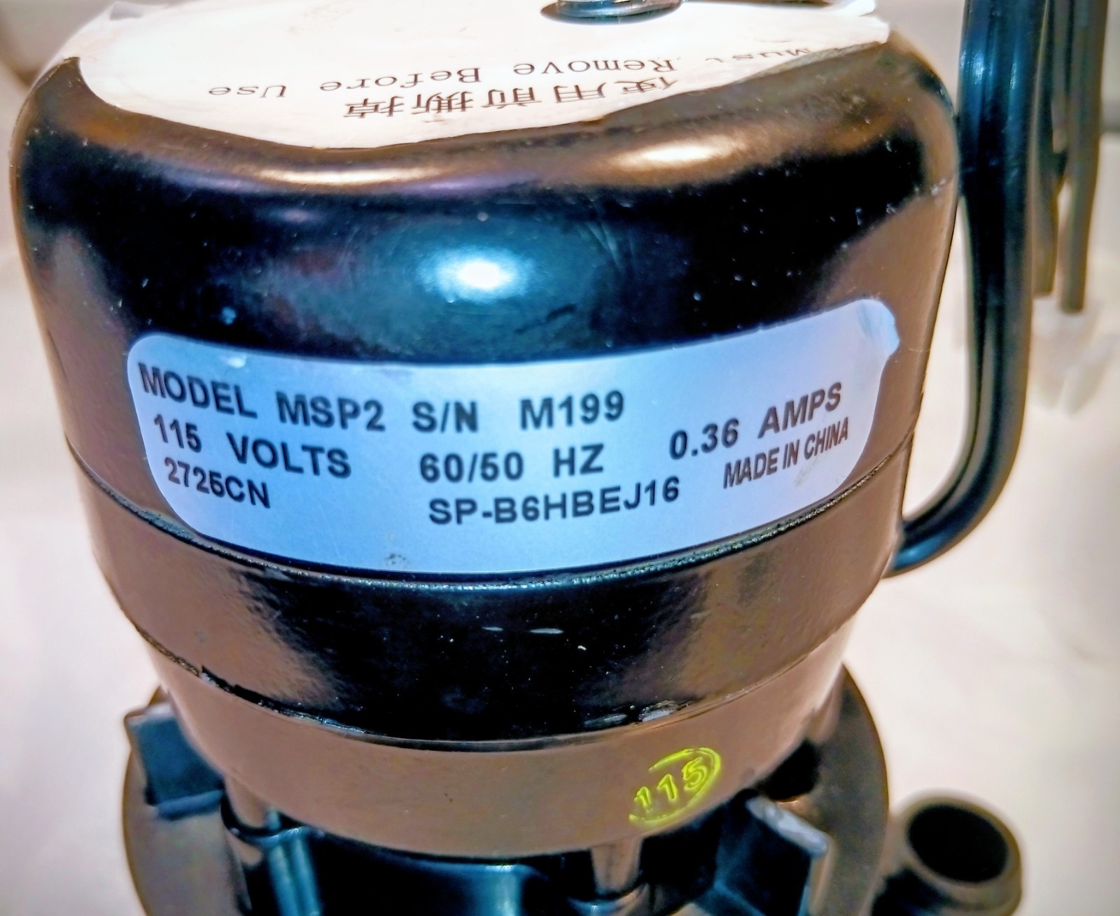 Manitowoc MSP2 Water Pump 115V 0.36A Ice Machine Replacement OEM