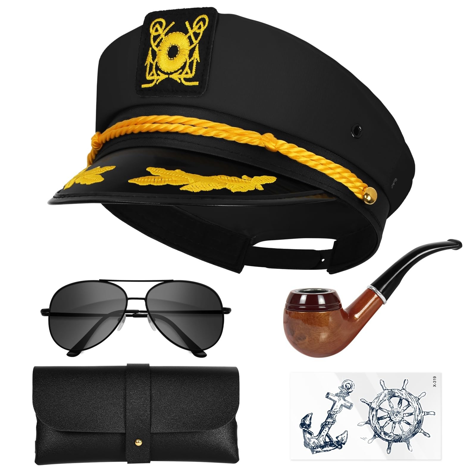 dodowin Captain Sailor Hats for Women Men, Adjustable Boat Yacht Rock Costume...