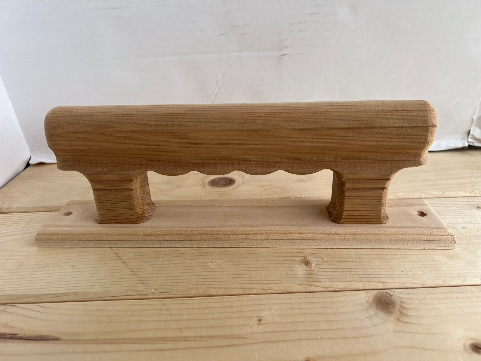 Cedar Wood Sauna Door Handle – XL 13.5" – Handmade – Unfinished – Rustic Look