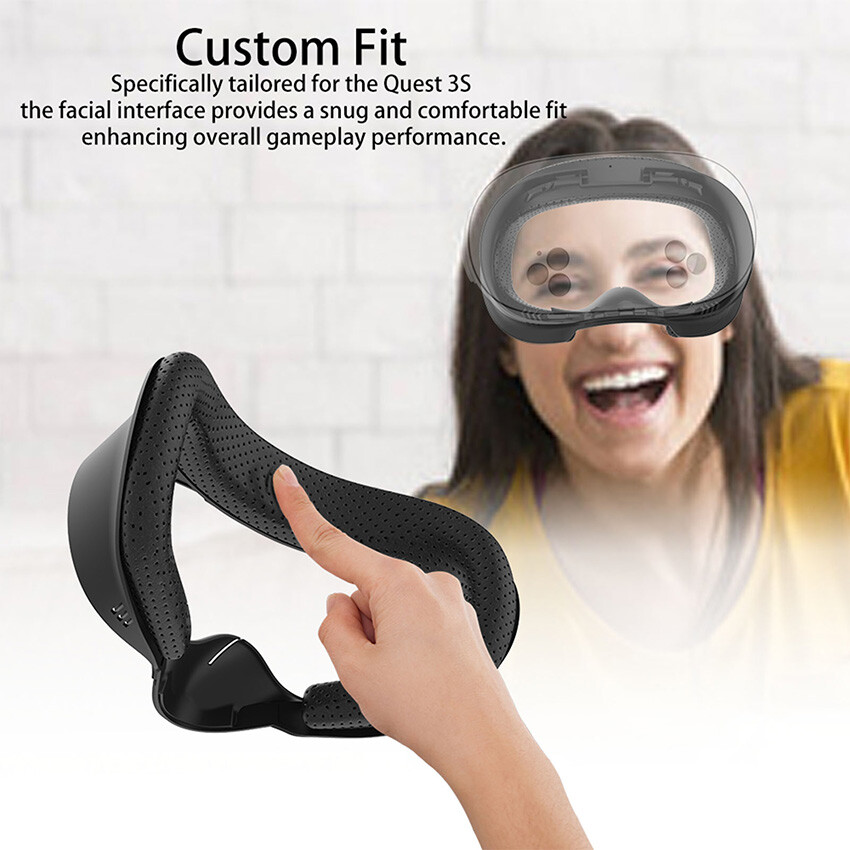 Wider Bracket Face Mask Pad Cushion Eye Cover 6-Pcs Kit for Quest 3S VR Headset