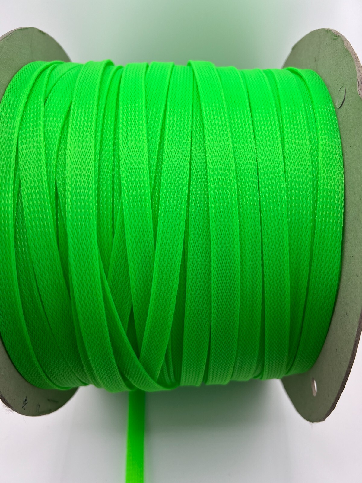 Polyurethane 1/2 inch 6mm braid expandable cable sleeving UV Green 16.4 Ft (5m)