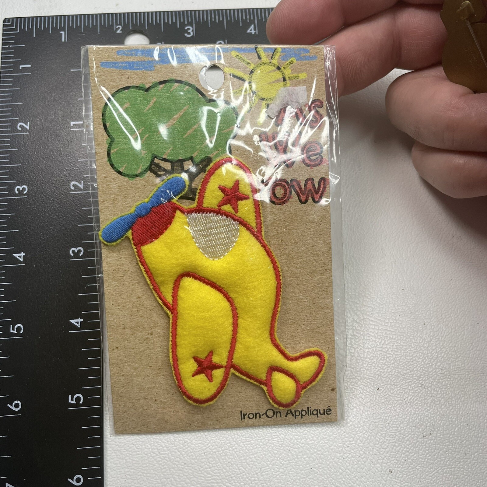 Kinda Puffy Cartoon Style Yellow Airplane Patch 07WX
