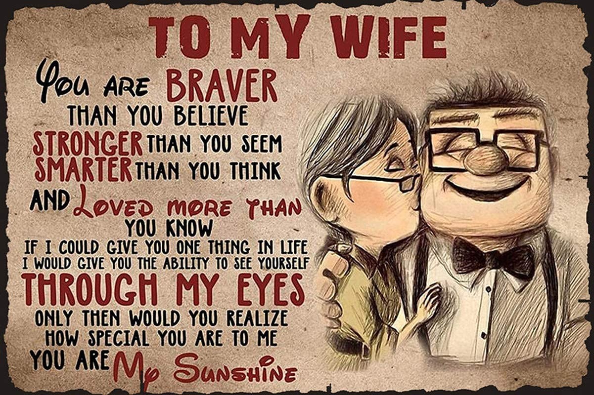DZQUY Poster to My Wife You are Braver Than Believe 8 x 12 Inch, brown