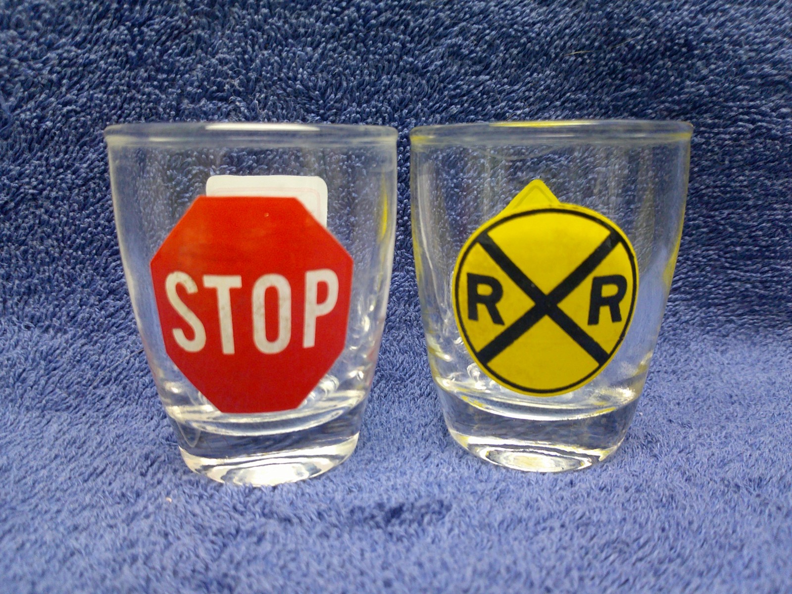 Two Traffic Sign Shot Glasses