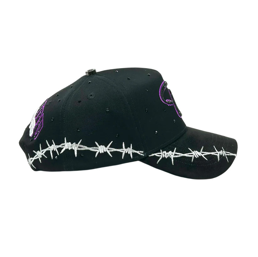 CAPS FANS BLACK/PURPLE SNAPBACK HAT CFDIAMOND BLKPUR
