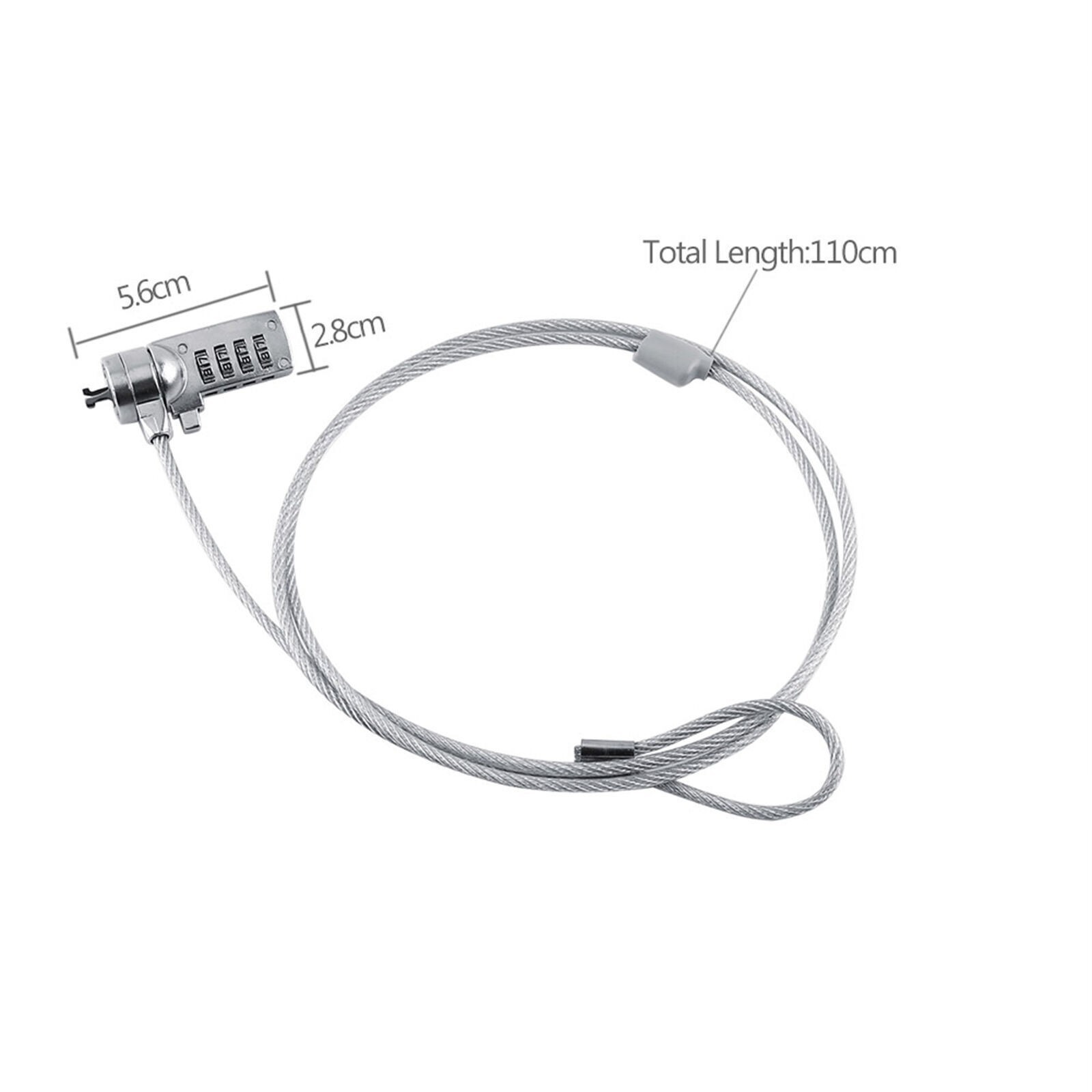 Laptop Combination Security Lock Cable Chain Theft Deterrent 4 Digit Password