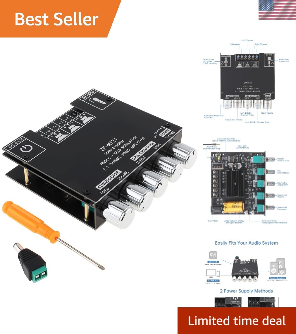 Powerful 200W Mini Bluetooth Amplifier Board with Bass & Treble Control