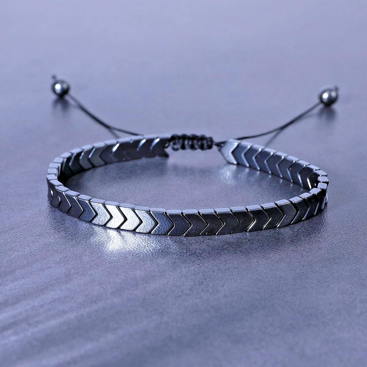 Handmade Natural Hematite Bracelet Healing Reiki Gemstone Women Men Bracelet