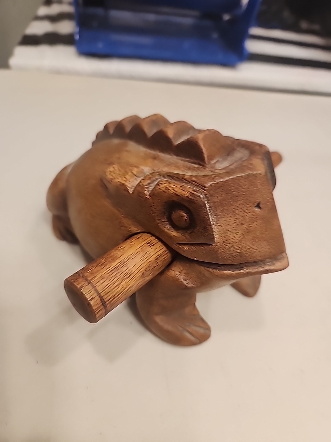 Vtg Frog Handcarved Wooden Percussion Musical Instrument Rasp NICE Condition