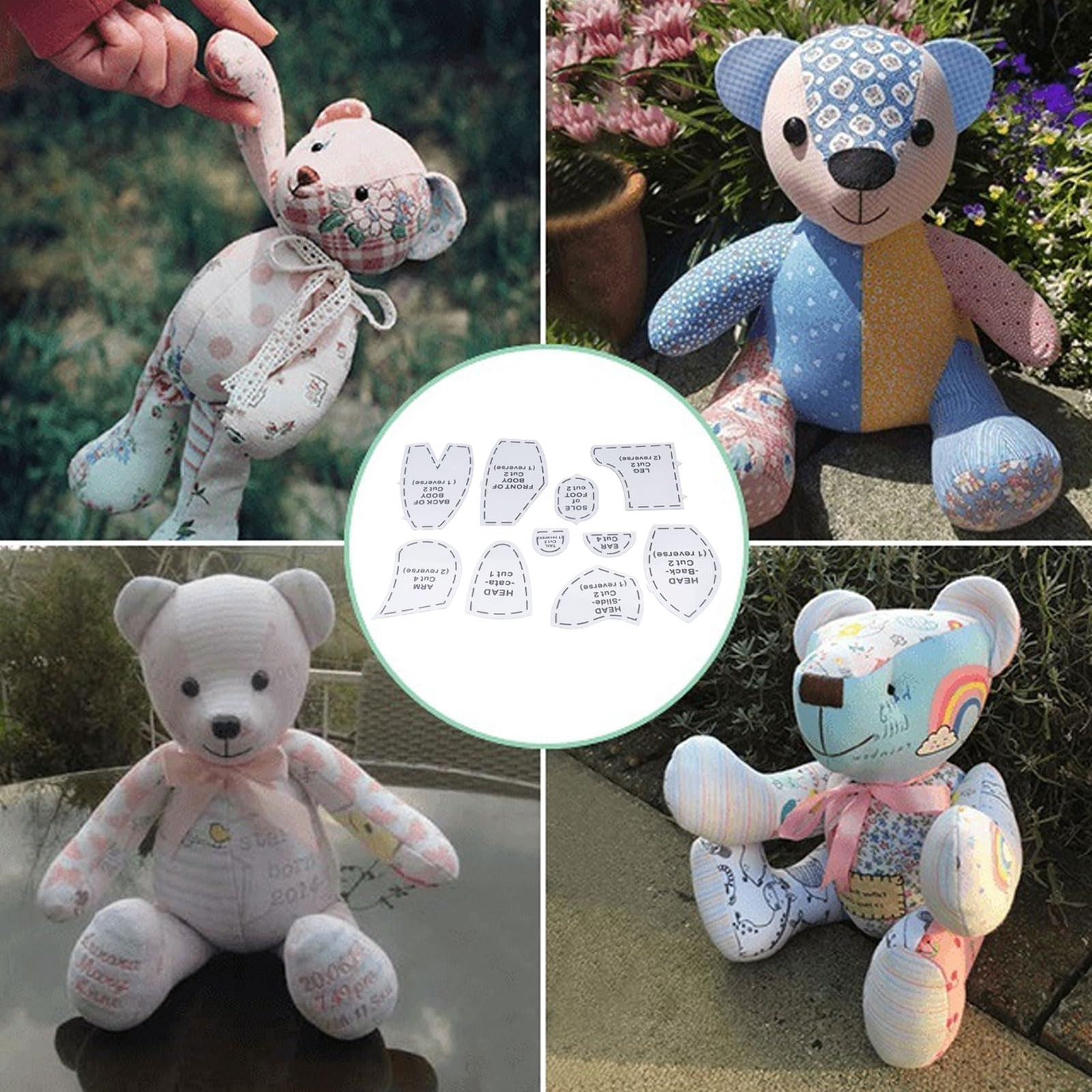 DIY Bear Sewing Pattern Acrylic Templates 15 Inch Quilting Tools Doll Making