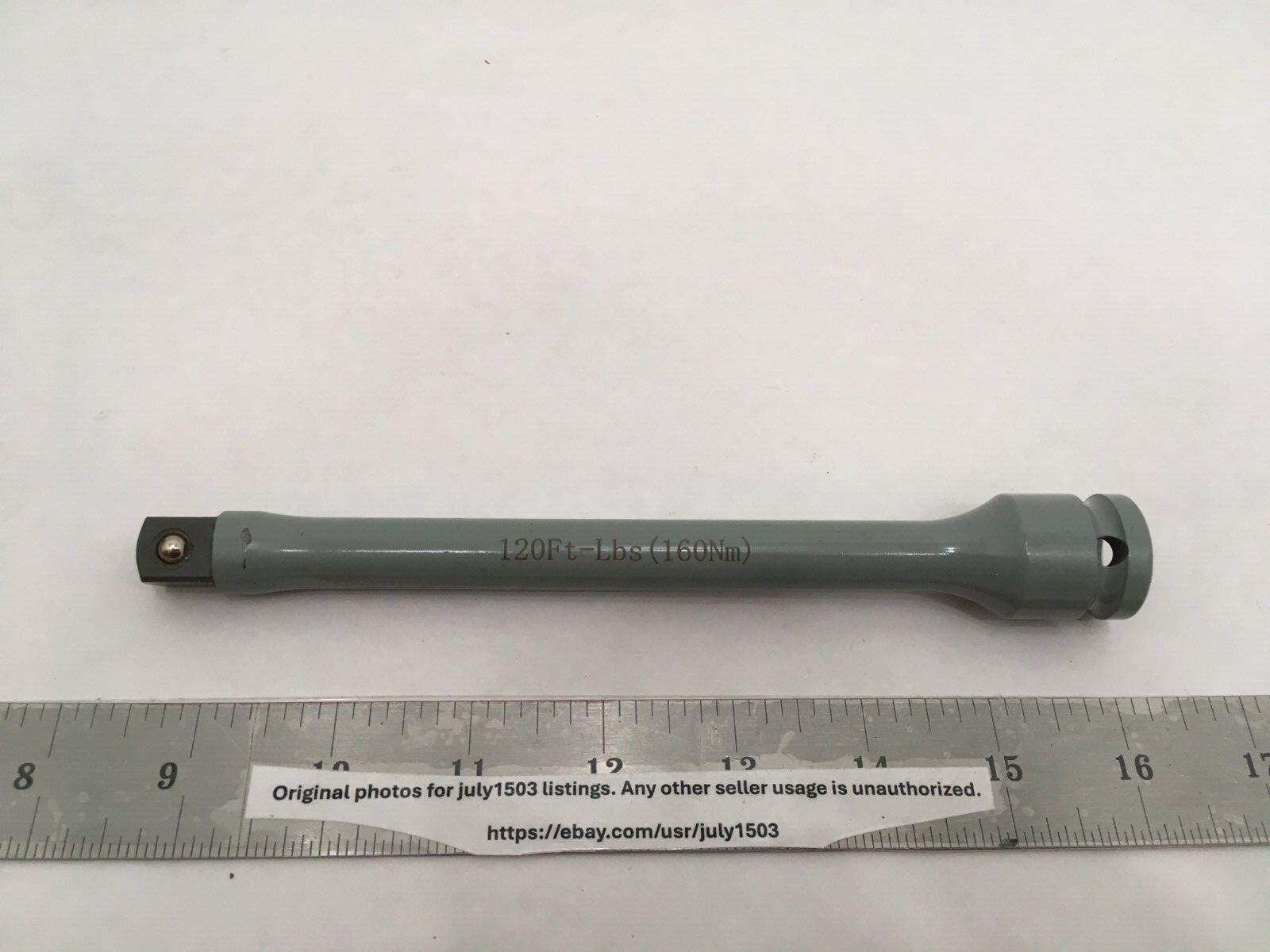 (1) NEW 1/2" Drive 120 Ft/Lbs (160 Nm) Impact Torque Limiting Extension Bar GRAY