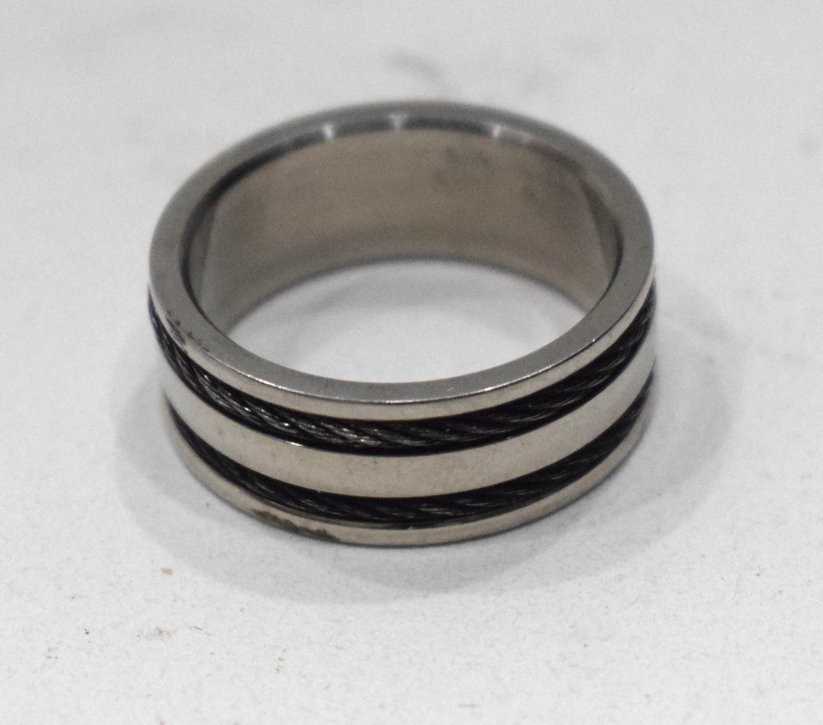 Ring Stainless Steel Black Mesh Band Ring