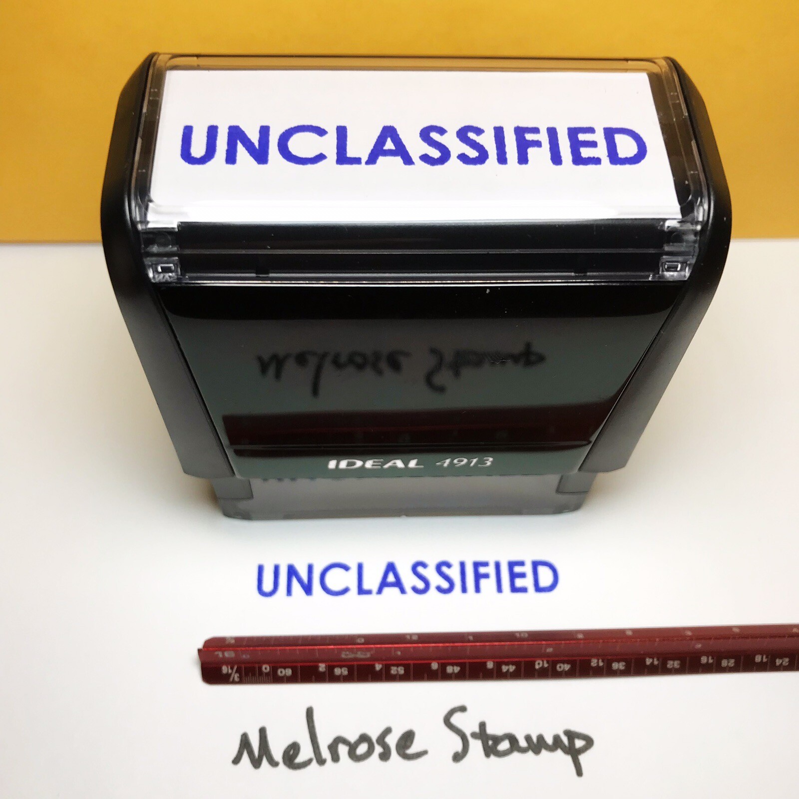 Unclassified Rubber Stamp Blue Ink Self Inking Ideal 4913