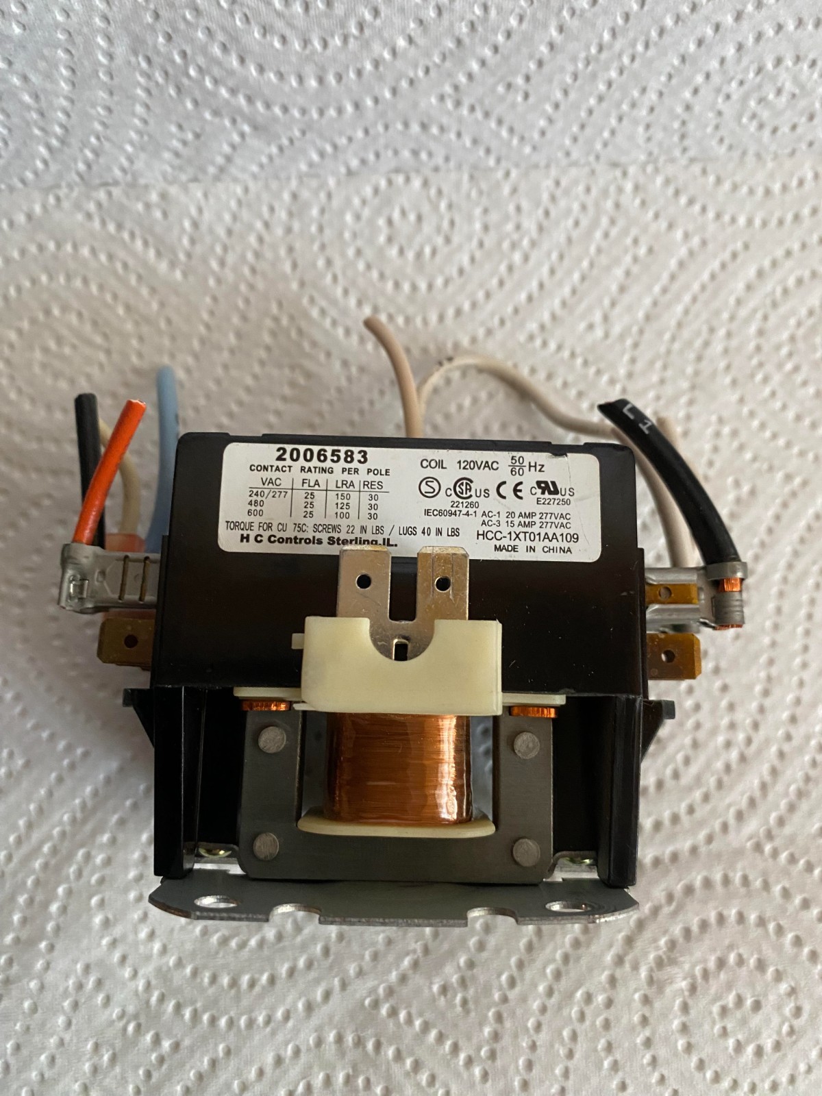 2006583 Contactor 1 Pole 115V OEM Manitowoc Ice Maker Mdl SY0454A HCC-1XT01AA109