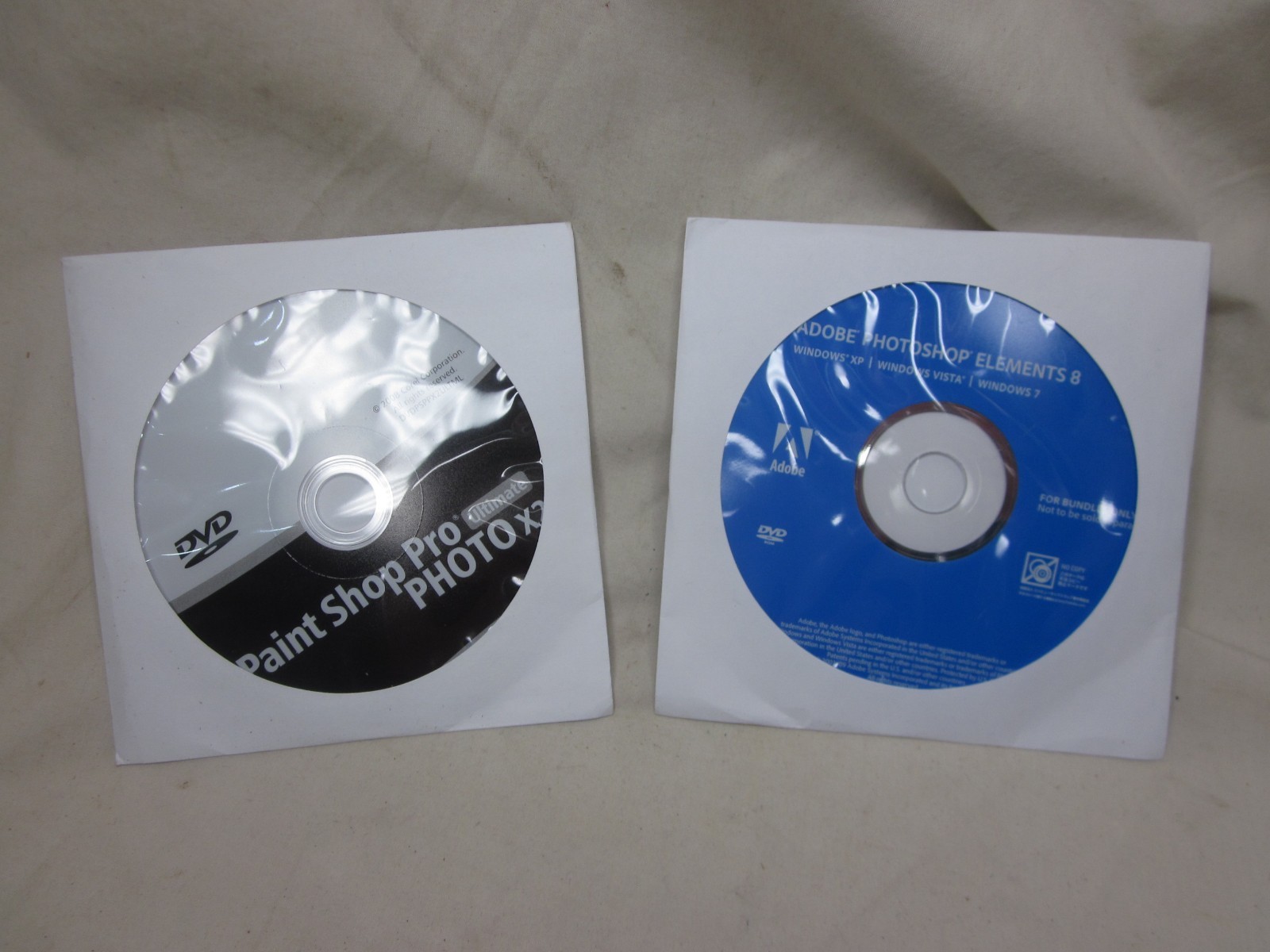 PHOTOSHOP ELEMENTS 8 & Paint Shop Pro PHOTO X2 cds cd discs disc software