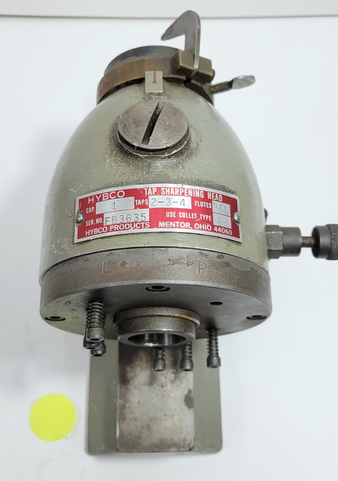 HYBCO TAP SHARPENING HEAD 1" CAPACITY COLLET TYPE B