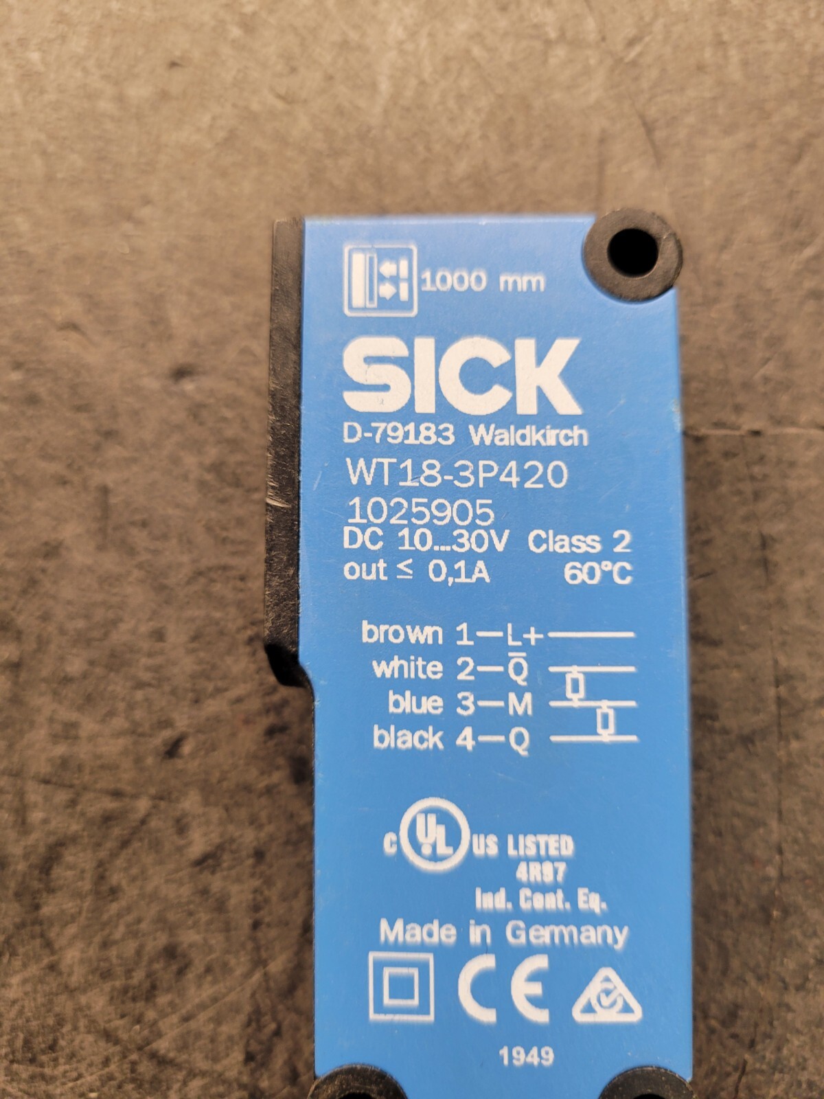 Sick WT-18-3P420 Photo-Electric Sensor.