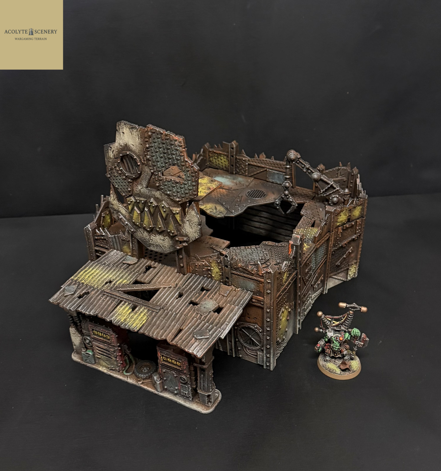 Wargaming Terrain V’Ork’Us Mek Shop & Fuel Station compatible with warhammer 40k