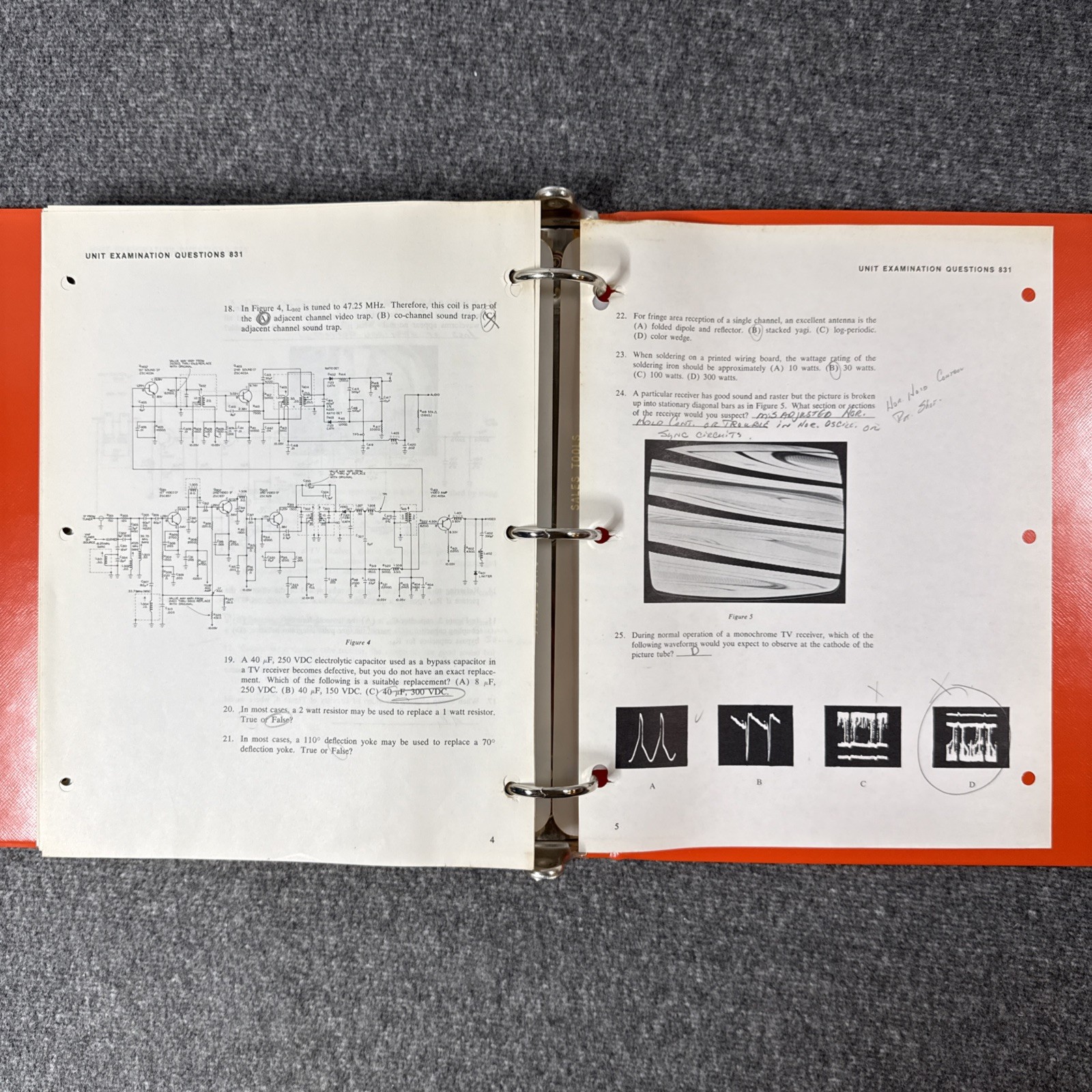Bell & Howell Schools DeVRY Electronics Television Serving Course 831 - 10 Parts