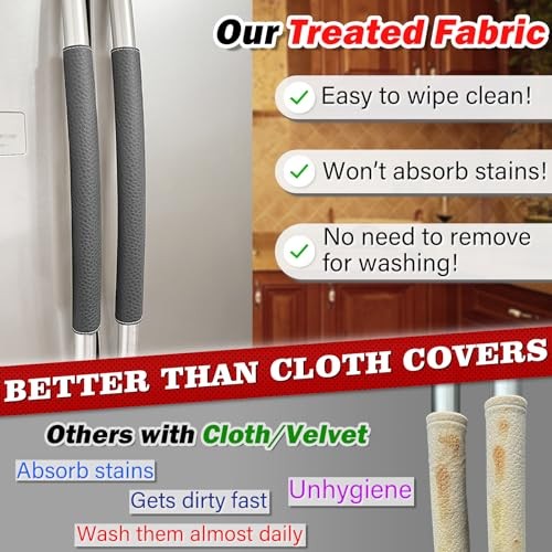 Refrigerator Handle Covers PCS, Adjustable Appliance Handle Covers, 5 Dark Gray
