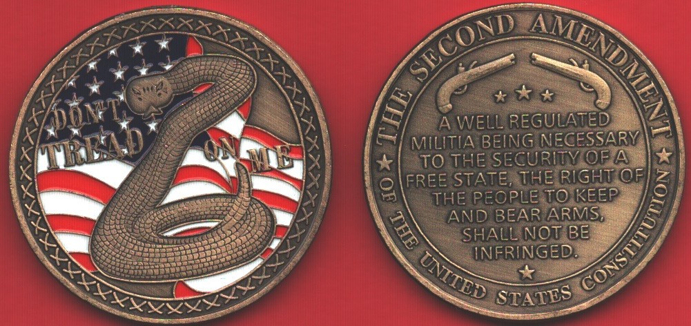 USA MEDAL DON'T TREAD ON ME,THE SECOND AMENDMENT OF THE UNITED STATES CONSTITUTI